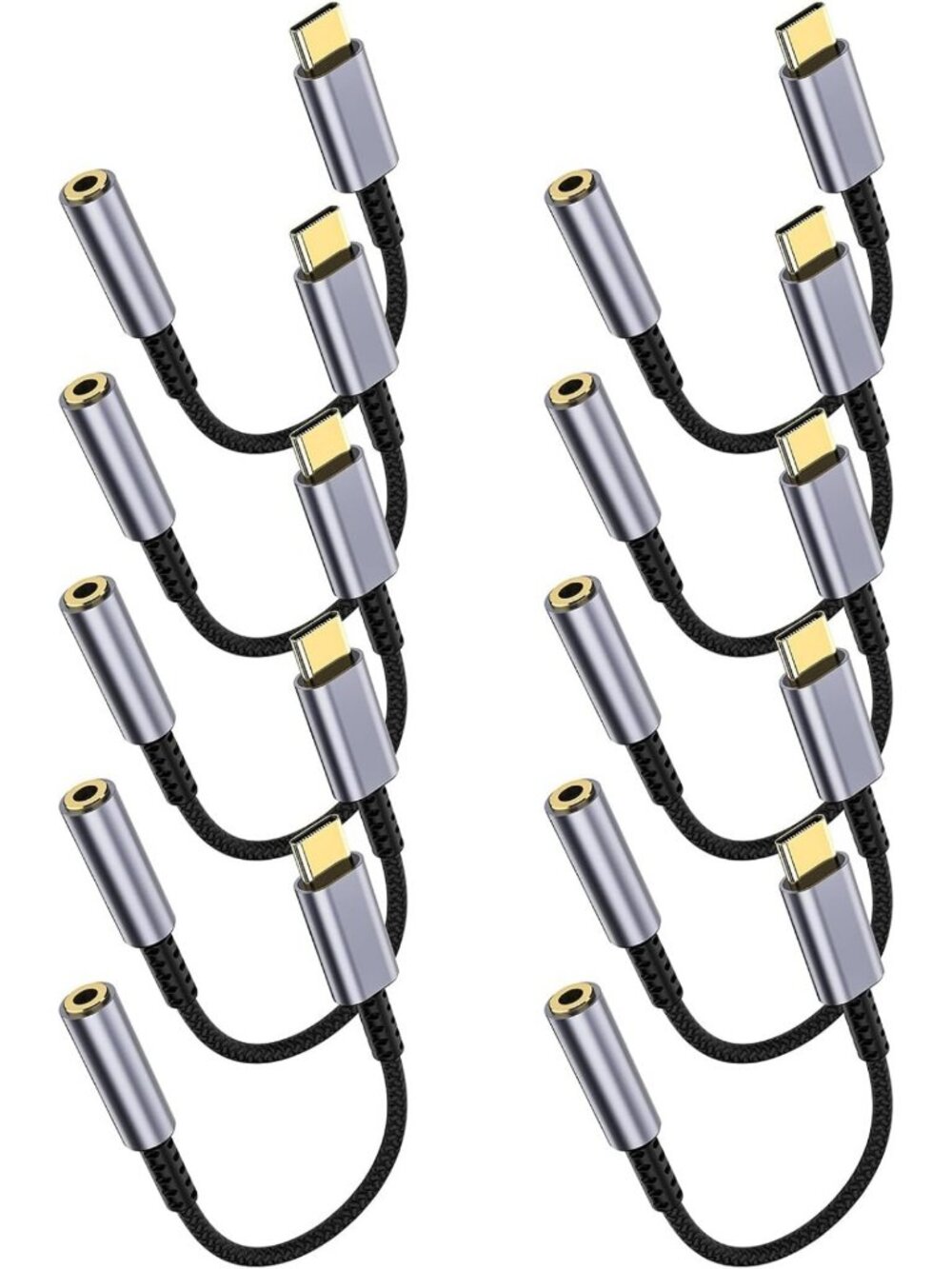 10 Pack USB C to 3.5mm Headphone Jack Adapter – Aux to USB C HiFi Audio Dongle